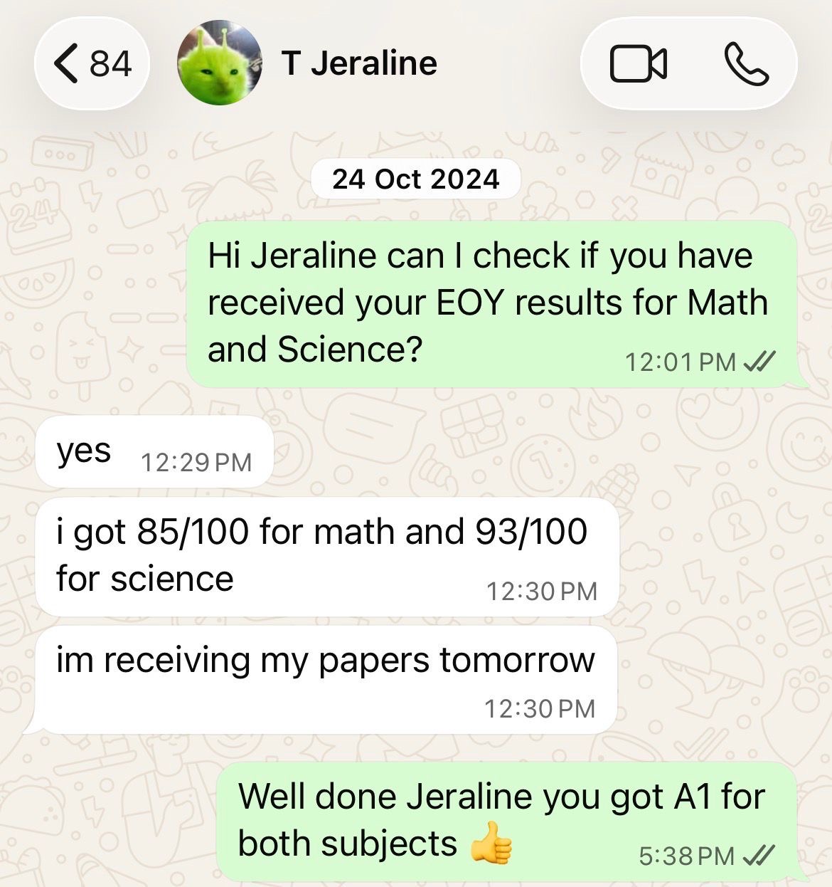 Jeraline Result
